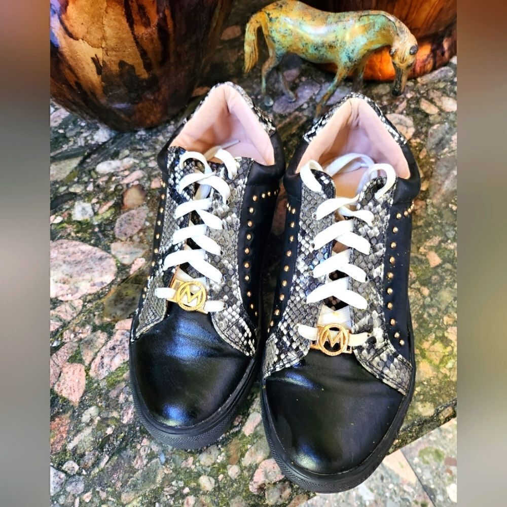 Mia k Collection Women's Black SneakersโwithโStudsโY2K,โFashionable